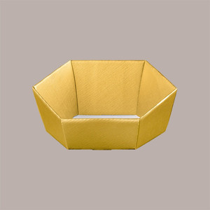 Panier en fibre dorée hexagonal, ensemble de 5 pièces, en papier, paniers cadeaux décoratifs, 380x300 H100 - Product Image 1