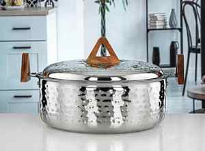 Cazuela de acero inoxidable de estilo árabe, servidor de comida caliente, hermosa Base de patrón de rosas, regalo de inauguración de la casa - Product Image 3