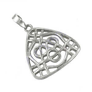 Pendentif en argent 925 avec nœud celtique pour femmes, à porter au quotidien, cadeau, plaqué rhodium, avec diamant, perle, or blanc, or rose - Product Image 2