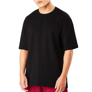 100% Cotton Lightweight 200g Plus Size Men's Drop Shoulder Oversized T-<b>Shirt</b> Boxy Style with 3D Pattern Plain Design - Product Image 1