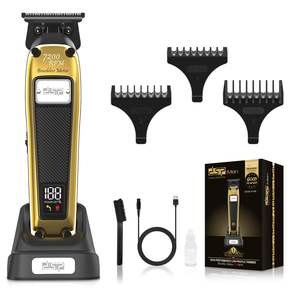 Tondeuse à cheveux sans fil professionnelle pour hommes, moteur BLDC, lame détachable avec revêtement DLC, étanche IPX7, base de charge pour barbiers - Product Image 6