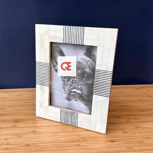 Cadre photo personnalisé en os sculpté à la main, incrusté, de qualité supérieure, décoration indienne, provenance d'Inde - Product Image 3