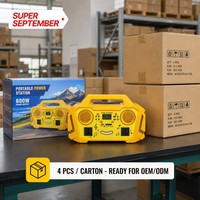 Station d'alimentation portable à énergie solaire 300W, haut-parleur Bluetooth Hi-Fi, lumières de fête, batterie LiFePO4 192Wh, radio FM, double prise AC