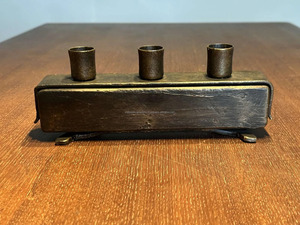 Bougeoir 3 bougies vintage moderne, élément unique en bois de fer forgé pour la décoration de la maison, pour les mariages et les occasions de Noël - Product Image 2