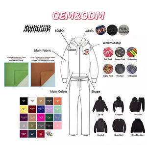 Autumn Cropped Boxy Hoodie for Men Embroidered Puff Printing <b>Rhinestones</b> Distressed Terry <b>Fabric</b> Screen Printed Animal Pattern - Product Image 4