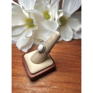 Navajo Handmade White Buffalo Gemstone <b>Ring</b> with Natural Stone 7.5 Size Boho & Hip-Hop Style Everyday Wear <b>Statement</b> <b>Ring</b> - Product Image 4