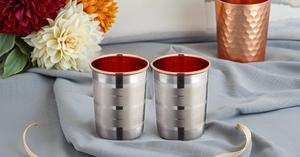 Gobelet en cuivre de luxe moderne gobelet en verre à eau jetable écologique cuivre en acier pour les prestations de santé - Product Image 5