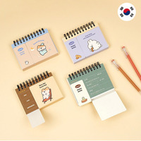 POPOPANCY – Lot de 4 mini-carnets B6 à spirale avec couverture en papier, thème Personnages et Vocabulaire, option logo personnalisé, pour usage promotionnel