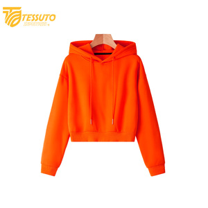 Sweat à capuche court en molleton respirant 100% coton pour femme, décontracté, manches longues, pour la saison printemps-hiver - Product Image 6