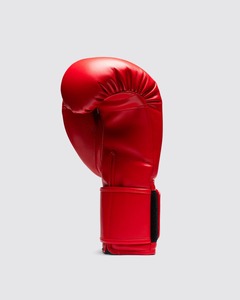 นวมชกมวย Fly Boxing รุ่นพรีเมียม สีแดง หนังแท้ น้ำหนักเบา กันน้ำ แบบผูกเชือก สำหรับฝึกซ้อมและแข่งขัน MMA มวยไทย - Product Image 2