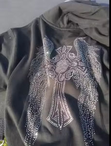 Sudadera con capucha de diamantes de imitación para hombre personalizada al por mayor, Sudadera con capucha térmica de peso pesado - Product Image 6