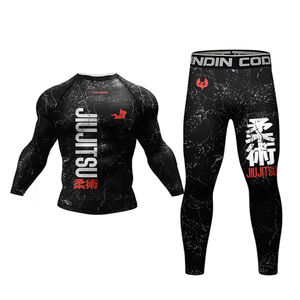 Nueva Camiseta de Jiu Jitsu para Hombre, Camiseta de MMA + Pantalones Elásticos, Transpirables, de Secado Rápido, Ropa Deportiva Brasileña para Grappling, BJJ, Boxeo - Product Image 4