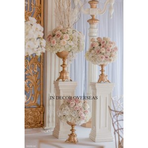 Centre de table de mariage en métal plaqué or et verre transparent, accessoires de table décoratifs et autres de l'Inde à un prix impressionnant - Product Image 5