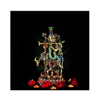 La sculpture de dieu en métal en laiton apporte un pouvoir spirituel ancien et une beauté de dévotion dans votre maison avec une majesté artistique divine