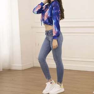 Manches longues Style unique dernière collection femmes haut court à capuche qualité supérieure vêtements d'été respirant doux haut court à capuche - Product Image 3