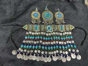 Best Price Heavy-Duty Lightweight Afghan Jewelry <b>Set</b> Vintage Necklace <b>Earrings</b> Custom Shape for Women Girls Hot Sale for Wedding - Product Image 4