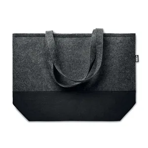 Bolsas de Compras Promocionales Sostenibles Duo INDICO de Fieltro RPET para Merchandising - Product Image 4