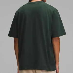 Nouvelle marque de luxe 100% coton T-shirt pour hommes tissu tricoté coupe ample petite goutte épaule surdimensionné nouveau Design - Product Image 2