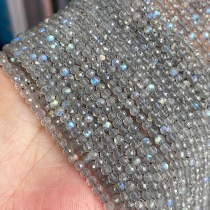 2/3/4mm véritable rondelle naturelle Labradorite pierres précieuses perles de rocaille micro facettes pierre semi-précieuse pour la fabrication de bijoux 15.5'' - Product Image 2