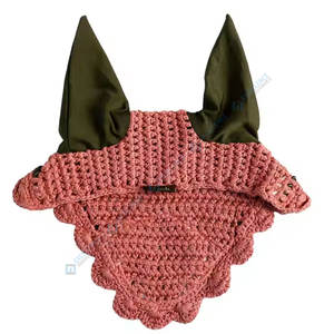 Bonnet d'oreille de cheval équestre avec tissu respirant et garniture élégante pour le spectacle et l'équitation quotidienne Bonnet d'oreille de cheval - Product Image 2