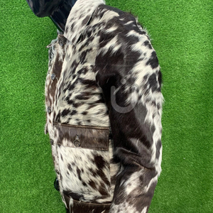 Chaqueta de invierno de piel de vaca con pelo, diseño único, piel Natural, Unisex, para hombres, transpirable, a prueba de viento, hecha, industria desembridada - Product Image 4