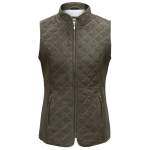 Chaqueta de cuero sin mangas de Invierno para mujer TopRated logotipo personalizable acolchado a prueba de viento con cierre de cremallera chaleco superior de tela brillante - Product Image 6