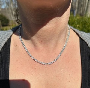 Elegante Collar de Cadena de Tenis con Diamantes de Moissanita con Corte Princesa VVS y Plata de Ley 925, Brillante, para Regalo de Cumpleaños para Mujer - Product Image 3