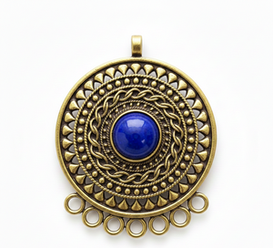 Collier avec pendentif mandala en argent sterling 925 de haute qualité, fait sur mesure par Rudra Gems, plaqué or rose, chaîne fine de luxe pour homme - Product Image 2