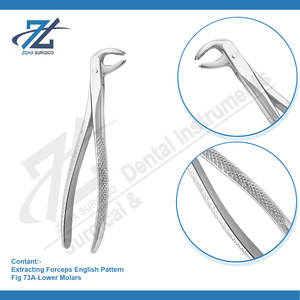 Fórceps de extracción 73A Molares inferiores Fórceps de extracción Patrón inglés Juego dental Fabricante de instrumentos quirúrgicos Pakistán - Product Image 3