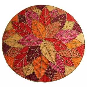 เสื่อแก้วลูกปัดทรงกลมมีสไตล์สำหรับตกแต่งโต๊ะรับประทานอาหารเสื่อรองจานปักลายแฟนซีดีไซน์ใหม่ลายดอกทานตะวัน - Product Image 5