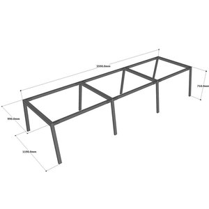 6-Piece Minimalist <b>Office</b> <b>Table</b> Base Set 360x120cm Assembled Required HCAT025 - Product Image 3