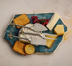 Juego de cuchillos de queso de 3 piezas de acero inoxidable con patrón de Peine de miel de alta calidad a precio mayorista - Product Image 2