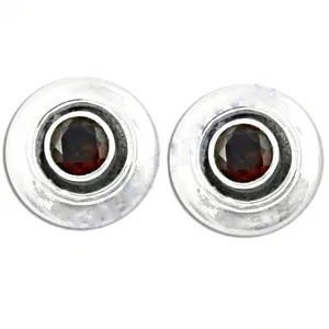 Women's <b>925</b> <b>Silver</b> Garnet Stud <b>Earrings</b> 14K Gold Geometric Drop <b>Earrings</b> for Engagement Trendy Gemstone Jewelry GIA Certificate - Product Image 2