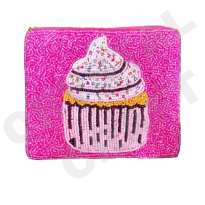 Monedero con cuentas de semillas personalizadas con diseño rosa de pescado, hermoso monedero con características de accesorios de moda - Product Image 2