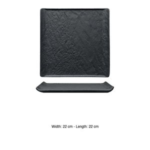 Plato Cuadrado Negro Efecto Piedra M1934 de 22 x 22 cm para Restaurante, Catering, Hotel, Suministros al por Mayor - Product Image 3