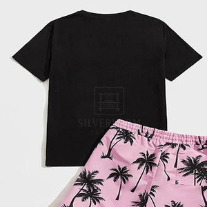 ชุดกีฬาและกางเกงขาสั้นออกกำลังกายผ้าฝ้ายระบายอากาศพร้อมกางเกงขาสั้นเข้าชุด - Product Image 3