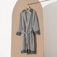 Albornoz de algodón unisex, tejido de lino ligero, transpirable, secado rápido, sólido, primavera, verano, todo el año, ropa de dormir de pavo, salón