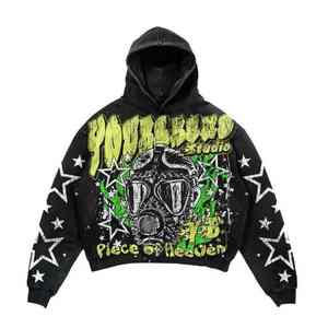 Sudadera con capucha para hombre DTF estampado 100% algodón personalizado peso pesado jersey de gran tamaño sudadera en blanco para imprimir suministro de ropa urbana a granel - Product Image 1