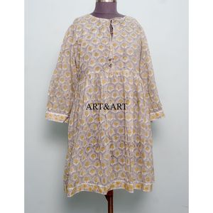 Robe de travail en coton faite à la main pour femmes Nouveau style Encolure ronde Options formelles Été Longueur genou Bodycon A-ligne Confortable - Product Image 1