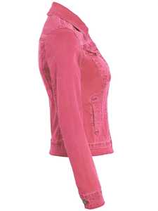 Chaqueta vaquera informal rasgada desgastada para mujer, chaqueta vaquera ajustada de alta calidad, LICRA de lino, transpirable, precio al por mayor, chaquetas de otoño - Product Image 4