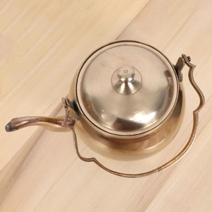 Vintage Brass <b>Kettle</b> Brass Tea <b>Kettle</b> simple design om the sides Vintage solid brass - Product Image 5