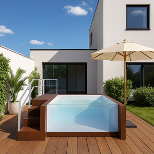 Köy ahşap fiberglas akrilik jakuzi Spa açık zemin yüzme havuzu Window pencere mozaik fayans dalma - Product Image 6