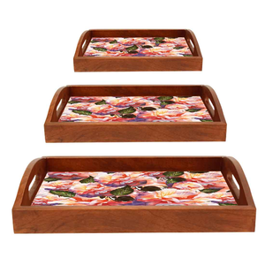 Diseño impreso Utensilios de madera Resto Organizador de cocina Bandeja Soporte de almacenamiento Pala Contenedor mejor diseño para la venta - Product Image 4