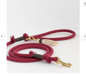 Plum Red Organic Cotton Rope Dog <b>Leash</b> Accessory Customized Colored Cotton Rope Handmade Dog <b>Leash</b> <b>Pet</b> <b>Leash</b> Set - Product Image 3