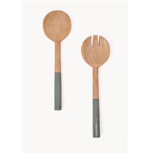 Increíble juego de servidor de ensalada de esmalte de madera de Mango de 4 piezas elegante hogar restaurante vajilla decoración cubiertos para bodas - Product Image 2