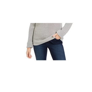 Maglione da Donna Charter Club in Cotone Premium Testurizzato con Scollo a V, Moda Autunno-Inverno, Logo Frontale, Caldo Lavoro a Maglia Intrecciata, Grigio, Taglia X-Large - Product Image 3