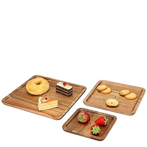 Assiette en bois de luxe pour la vaisselle pour le service de gâteaux et de desserts, utiliser une assiette en bois et une assiette en bois carrée de taille personnalisée - Product Image 1