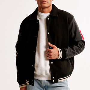 Veste universitaire pour homme en coton 100% sur mesure en gros, épaules tombantes, col décontracté, logo brodé personnalisé, veste pour homme - Product Image 6