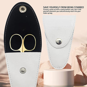 OEM Service Nail Scissors Half Gold Stainless Steel With Leather Cover Beauty Scissors <b>Made</b> in Pakistan - Product Image 4