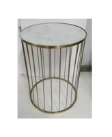 Table d'appoint ronde en métal nickel noir décoré avec aluminium sculpté à la main pour meubles de table basse de salon ou de mariage